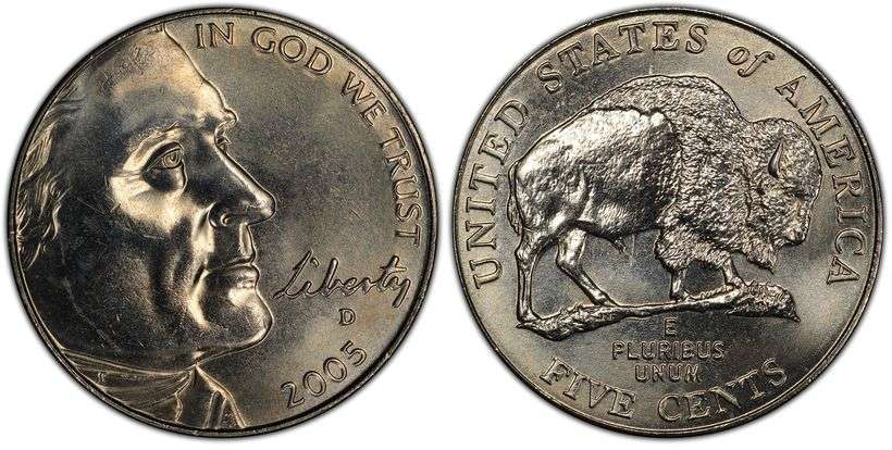 How Much Is a Gold Nickel 2005 Worth? 2 2005-D 5C Speared Bison
